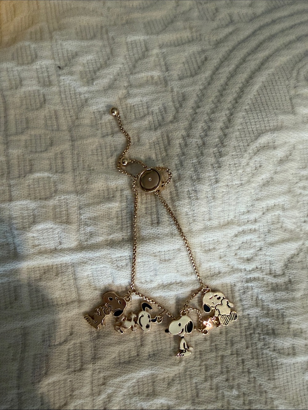 Gold Peanuts Charm Bracelet